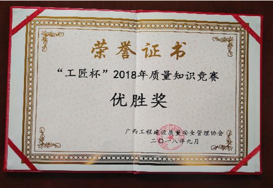 大发集团有限公司
喜获全区“工匠杯”2018年质量知识竞赛佳绩